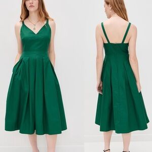 Alex Mill Abby Midi Dress Elegant Green Poplin NWT Small S
